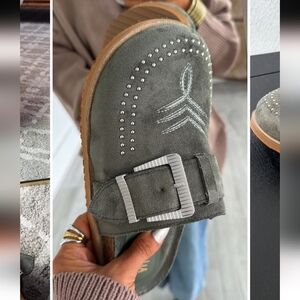 NWOT Everyday Chic Joleen Studded Olive Clogs